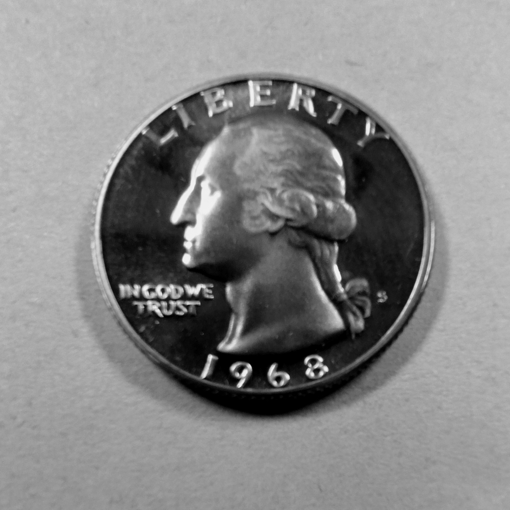 1968-S Proof Washington Quarter From US Mint Set. #0404
